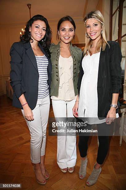 Rachel Legrain Trapani, Valerie Begue and Alexandra Rosenfeld attends the Miss France Election new organisation at Hotel Crillon on June 2, 2010 in...
