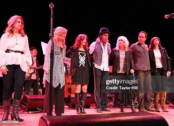 Patty Loveless, Allison Krauss, Patty Griffin, Big Kenny Alphin, Emmylou Harris, Dave Matthews and and Kathy Mattea perform during the Music Saves...