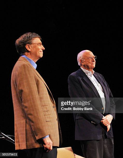 Bill Gates and his father Bill Gates, Sr. Attend Bill Gates: A Conversation with My Father at the 92nd Street Y on June 2, 2010 in New York City.