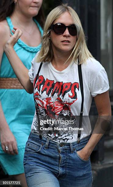 Actress Chloe Sevigny is seen on the set of the movie "Something Borrowed" on location in the East Village on June 2, 2010 in New York, New York.