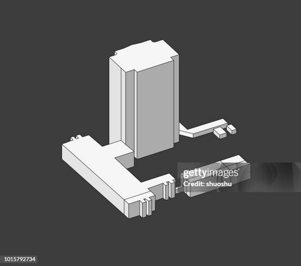 vector of 3d geometric model - triangle 3d model stock illustrations