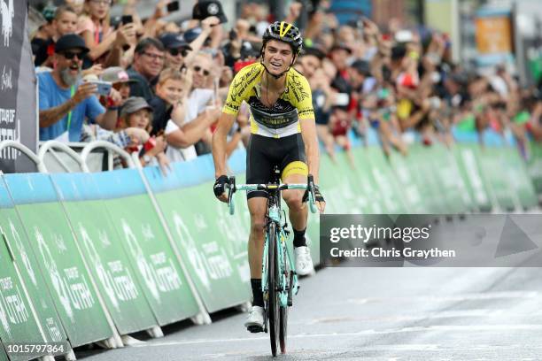 Arrival / Sepp Kuss of The United States and Team LottoNL-Jumbo / Celebration / yellow leader jersey / during the 14th Larry H. Miller Tour of Utah,...