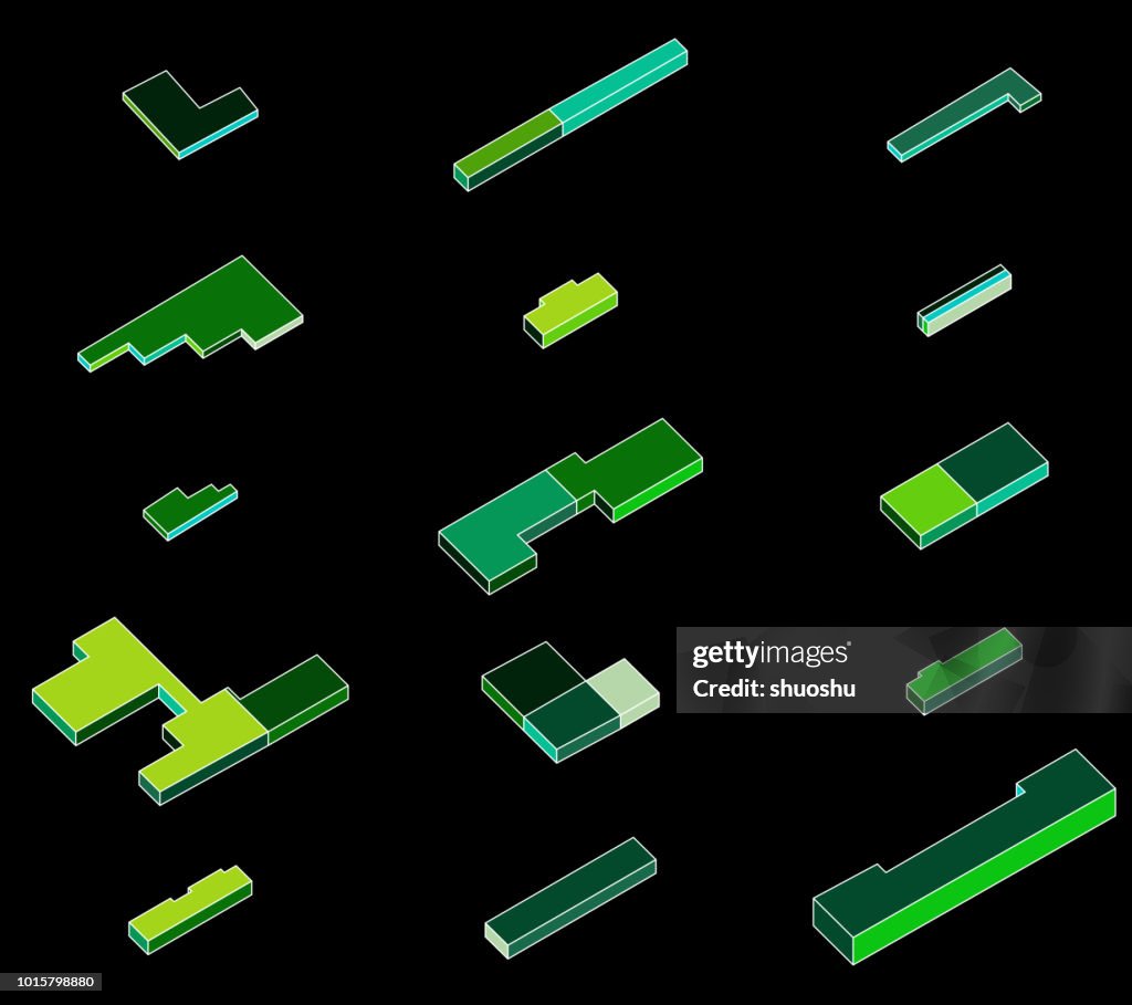 Set Of Color 3d Geometric Parts Model High-Res Vector Graphic - Getty ...