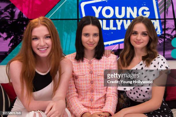 August 8: Annalise Basso, Julia Goldani-Telles, Joey King visits the Young Hollywood Studio on August 8, 2018 in Los Angeles, California.