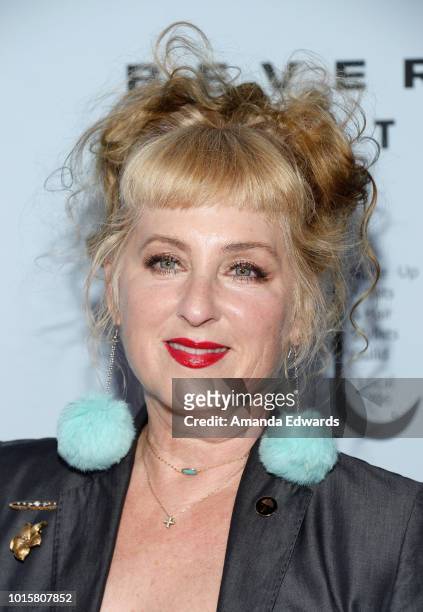 Actress Kimmy Robertson arrives at the Make-Up Artists and Hair Stylists Guild Reception at The Beverly Center on August 12, 2018 in Los Angeles,...