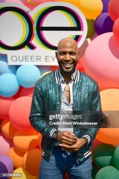 Karamo Brown attends Netflix's Queer Eye and GLSEN event at NeueHouse Hollywood on August 12, 2018 in Hollywood, California.