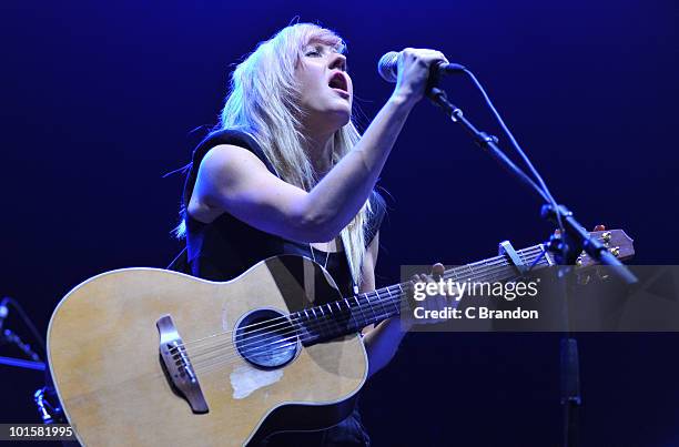 Ellie Goulding performs on stage at Wembley Arena on May 26, 2010 in London, England.