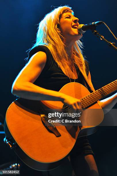 Ellie Goulding performs on stage at Wembley Arena on May 26, 2010 in London, England.