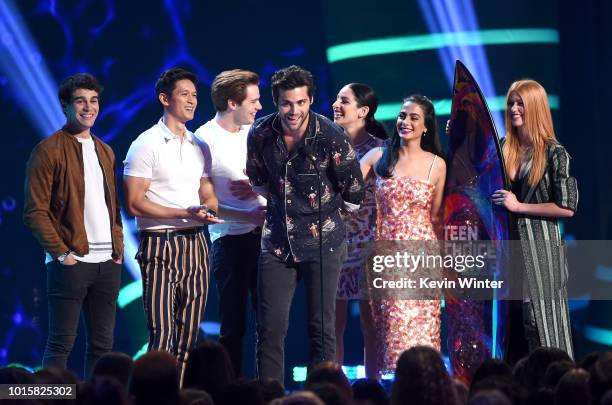 Alberto Rosende, Harry Shum Jr., Dominic Sherwood, Matthew Daddario, Anna Hopkins, Emeraude Toubia, and Katherine McNamara accept the accept the...