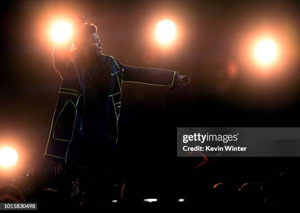 Khalid performs onstage during FOX's Teen Choice Awards at The Forum on August 12, 2018 in Inglewood, California.