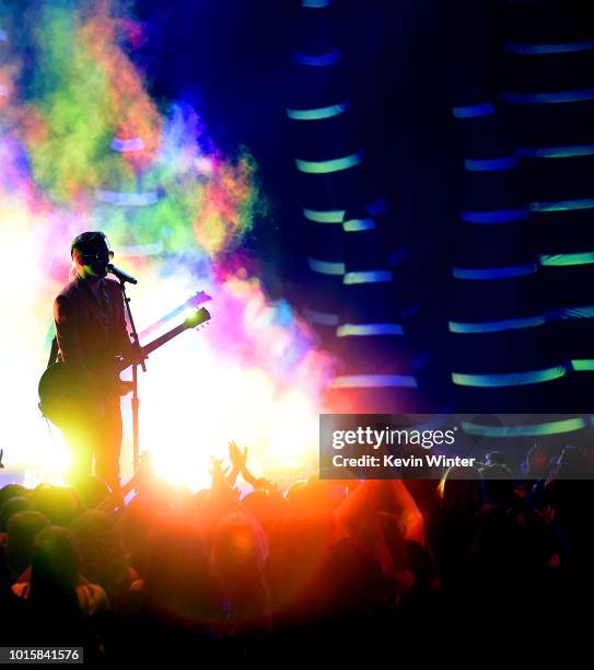 Mark Foster of musical group Foster the People performs onstage during FOX's Teen Choice Awards at The Forum on August 12, 2018 in Inglewood,...