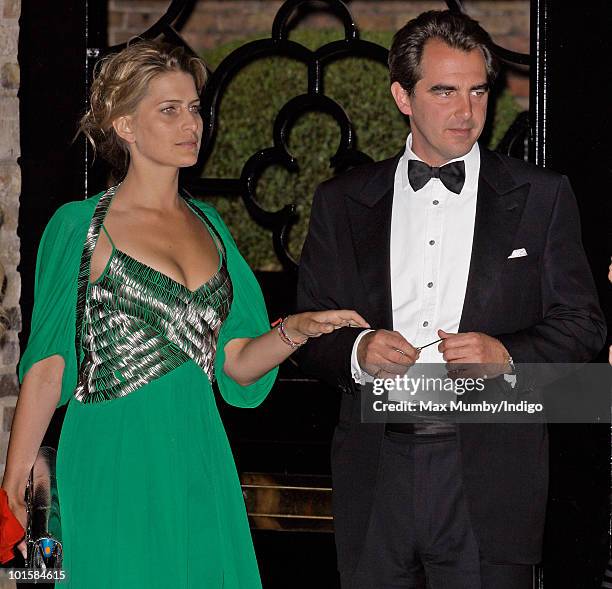 Tatiana Blatnik and Prince Nikolaos of Greece attend King Constantine of Greece's 70th birthday party at Crown Prince Pavlos of Greece's residence on...