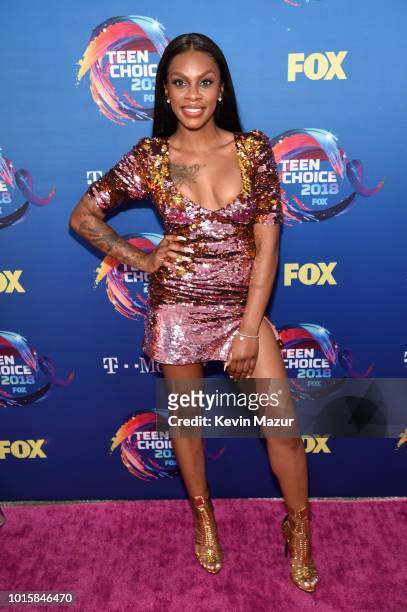 Jess Hilarious attends FOX's Teen Choice Awards at The Forum on August 12, 2018 in Inglewood, California.