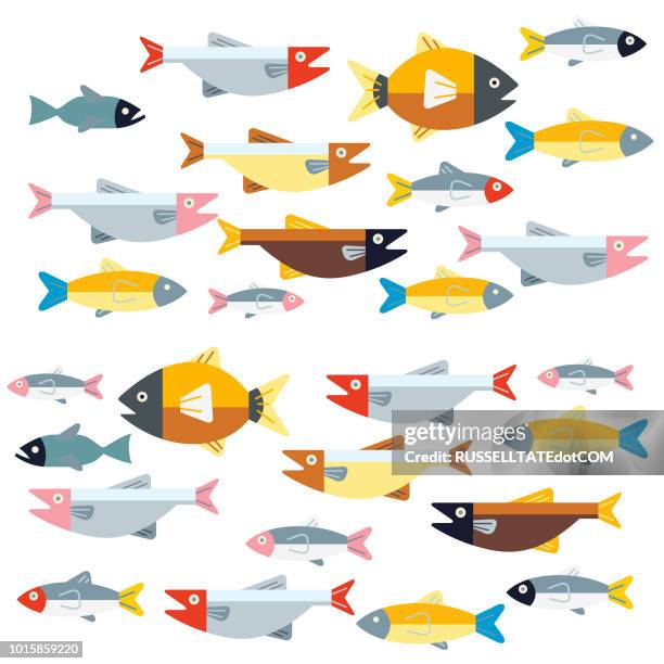 two way traffic - fish stock illustrations