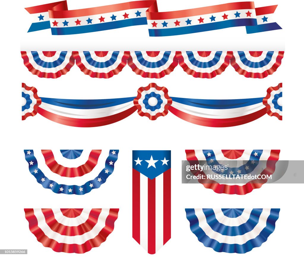 American silk flags