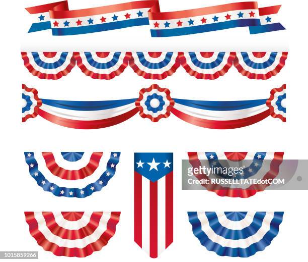 american silk flags - fourth of july decorations stock illustrations