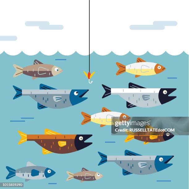 stockillustraties, clipart, cartoons en iconen met dont get verslaafd - fishing hook