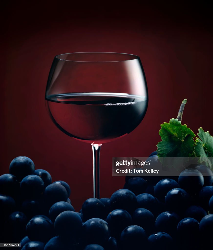 Wine Glass And Grapes