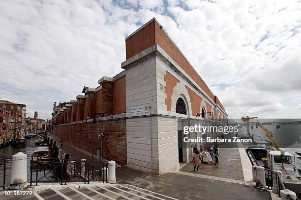General view of Fondazione Emilio Vedova where works by Louise Bourgeois are being exhibited, on June 3, 2010 in Venice, Italy. The exhibition of...