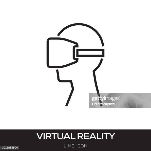 仮想現実ライン アイコン - virtual reality simulator点のイラスト素材／クリップアート素材／マンガ素材／アイコン素材