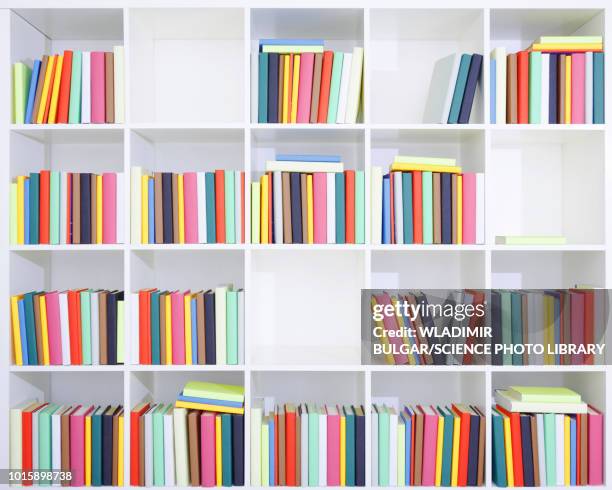bookshelf with books - bookshelf foto e immagini stock