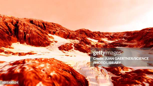 morning on mars, illustration - mars planet stock-grafiken, -clipart, -cartoons und -symbole