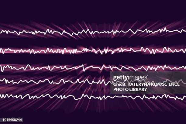 active brain waves, illustration - eeg stock illustrations