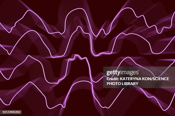 brain waves during deep sleep, illustration - eeg stock illustrations