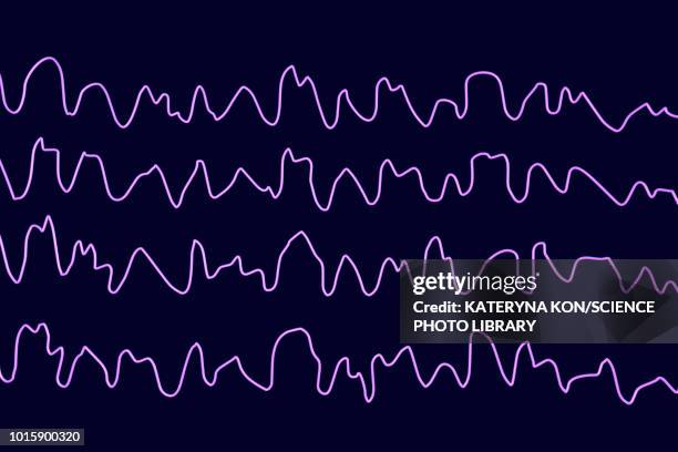 brain waves during sleep, illustration - eeg stock-grafiken, -clipart, -cartoons und -symbole