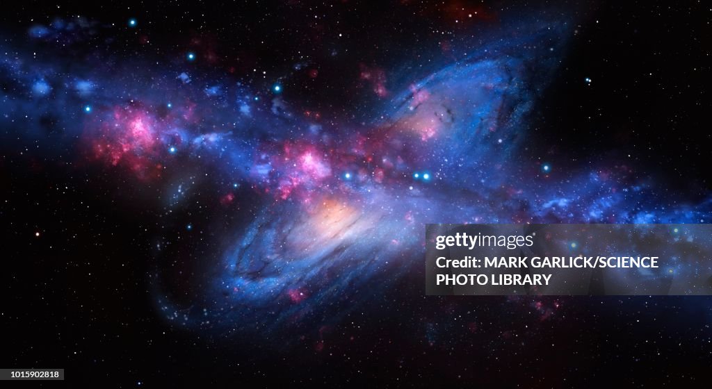 Milky Way Colliding with Andromeda