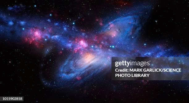 ilustrações de stock, clip art, desenhos animados e ícones de milky way colliding with andromeda - nebulosa