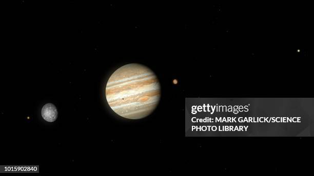 artwork of jupiter and moons - mond stock-grafiken, -clipart, -cartoons und -symbole