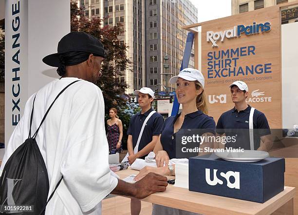 The atmosphere at "Royal Pains Summer Shirt Exchange" to benefit "Doctors Without Borders" in Greeley Square Park on June 3, 2010 in New York City.