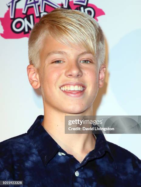 Singer Carson Lueders attends Indiana Massara and Brighton Sharbino birthday party on August 12, 2018 in Sherman Oaks, California.