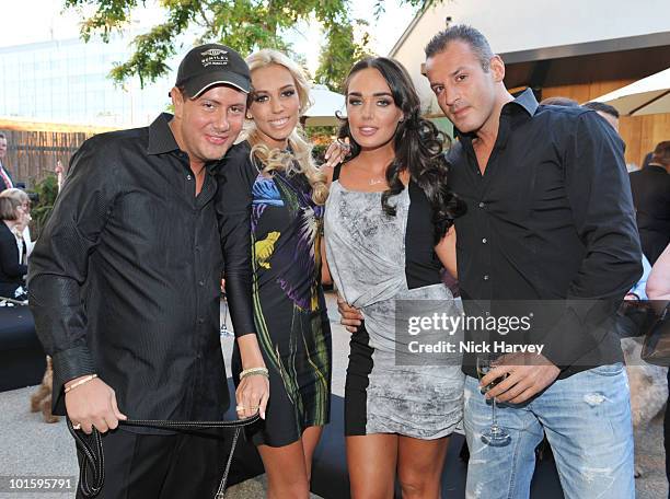 James Stunt, Petra Ecclestone, Tamara Ecclestone and Omar Khyami attend the Dogs Trust Honours Awards at Jasmine Studios on June 3, 2010 in London,...