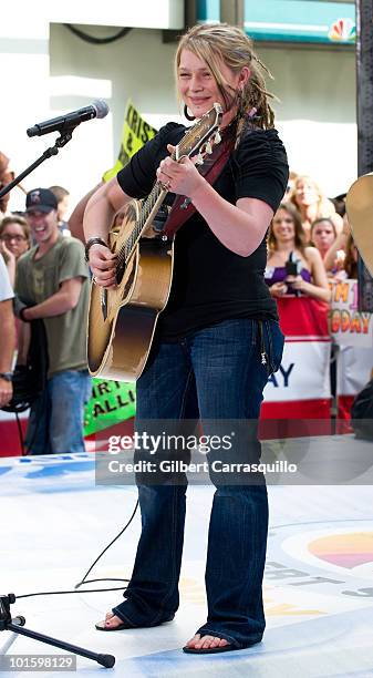 American Idol 2010 runner-up Crystal Bowersox performs on NBC's ''Today'' at Rockefeller Center on June 3, 2010 in New York City.