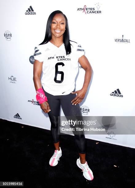 Carmelita Jeter attends the 5th annual Athletes vs Cancer Celebrity Flag Football Game on August 12, 2018 in Los Angeles, California.