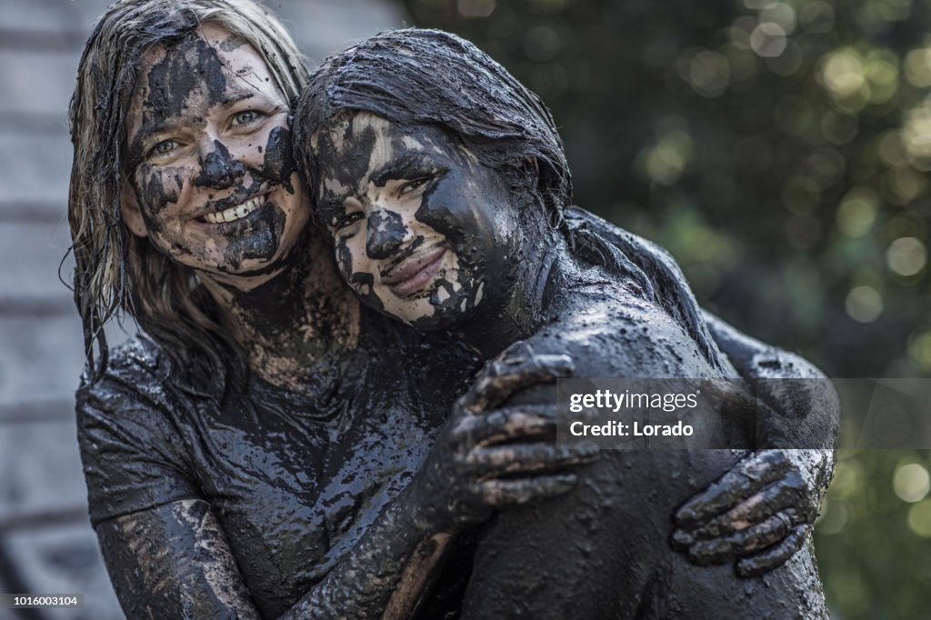 Mother and daughter mud run