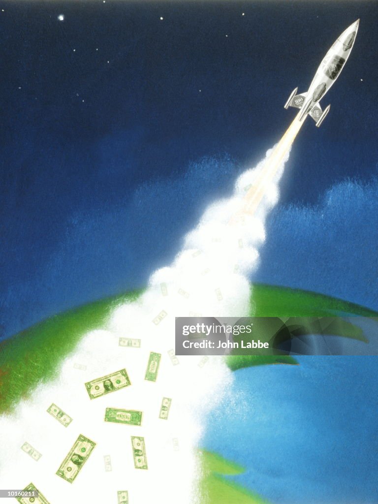 STOCK ROCKET WITH MONEY TRAIL