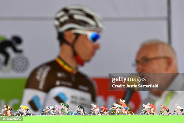Start / Podium / Oliver Naesen of Belgium and Team AG2R La Mondiale / Detail view / Peloton / during the 14th BinckBank Tour 2018, Stage 1 a 177,3km...