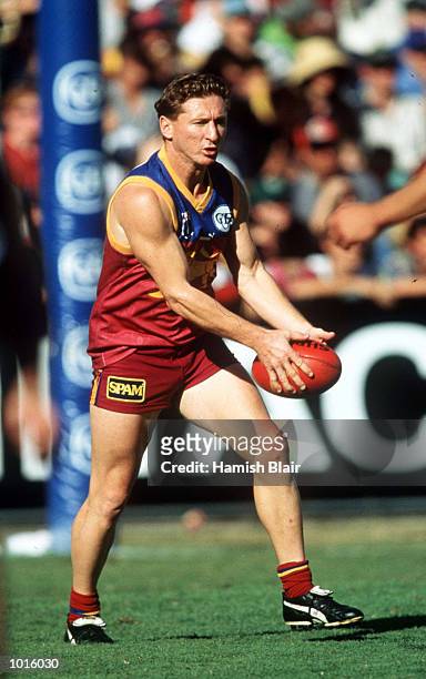 Craig Lambert of Brisbane runs out of the backline during round 7 of the AFL season in the match between Brisbane and Sydney at the ''Gabba,...