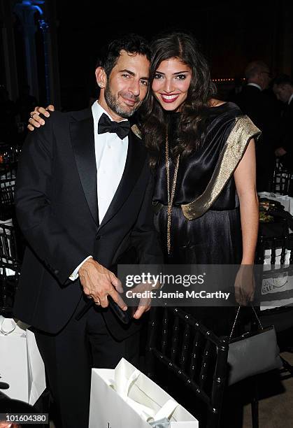 Designer Marc Jacobs and actress Amanda Setton attend the 2010 amfAR New York Inspiration Gala at The New York Public Library on June 3, 2010 in New...