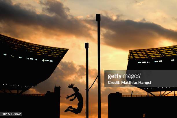 Maryna Kylypko of Ukraine competes in the Women's Pole Vault qualification during day one of the 24th European Athletics Championships at...