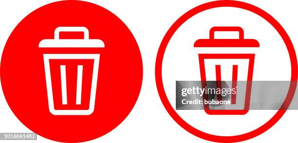 trash can icon - white garbage bin stock illustrations