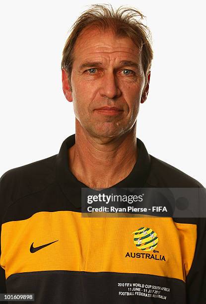 Pim Verbeek, coach of Australia, poses during the official FIFA World Cup 2010 portrait session on June 4, 2010 in Johannesburg, South Africa.