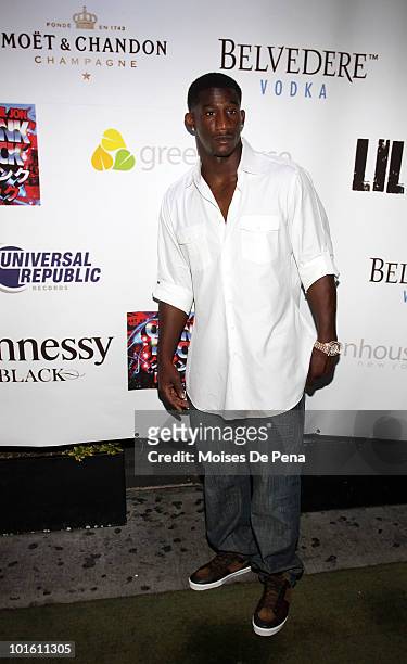 Giant Antrel Rolle attends Lil Jon's "Crunk Rock" album release party at Greenhouse on June 3, 2010 in New York City.