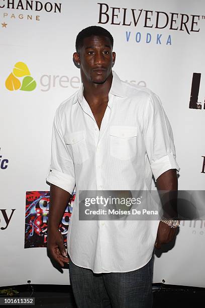 Giant Antrel Rolle attends Lil Jon's "Crunk Rock" album release party at Greenhouse on June 3, 2010 in New York City.