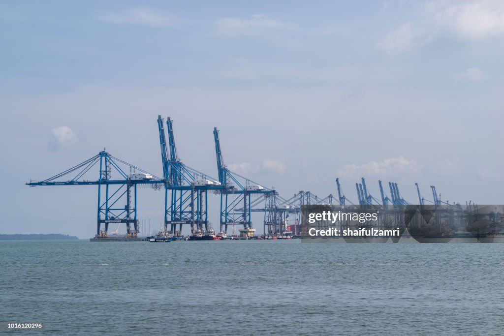 View of Northport of Port Klang, Malaysia. One of the largest multi-purpose ports of its kind in the national ports system offering dedicated facilities and services to handle wide variety of cargoes.