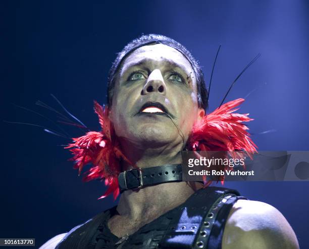 Till Lindemann of Rammstein performs on stage at the Gelredome on 6th December 2009 in Arnhem, Netherlands.