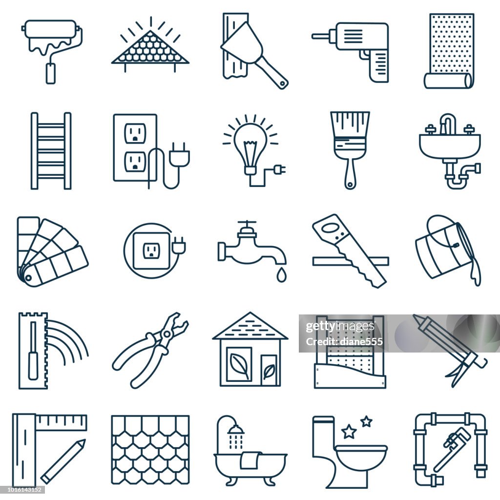 Dünne Linie Home Improvement DIY-Symbol